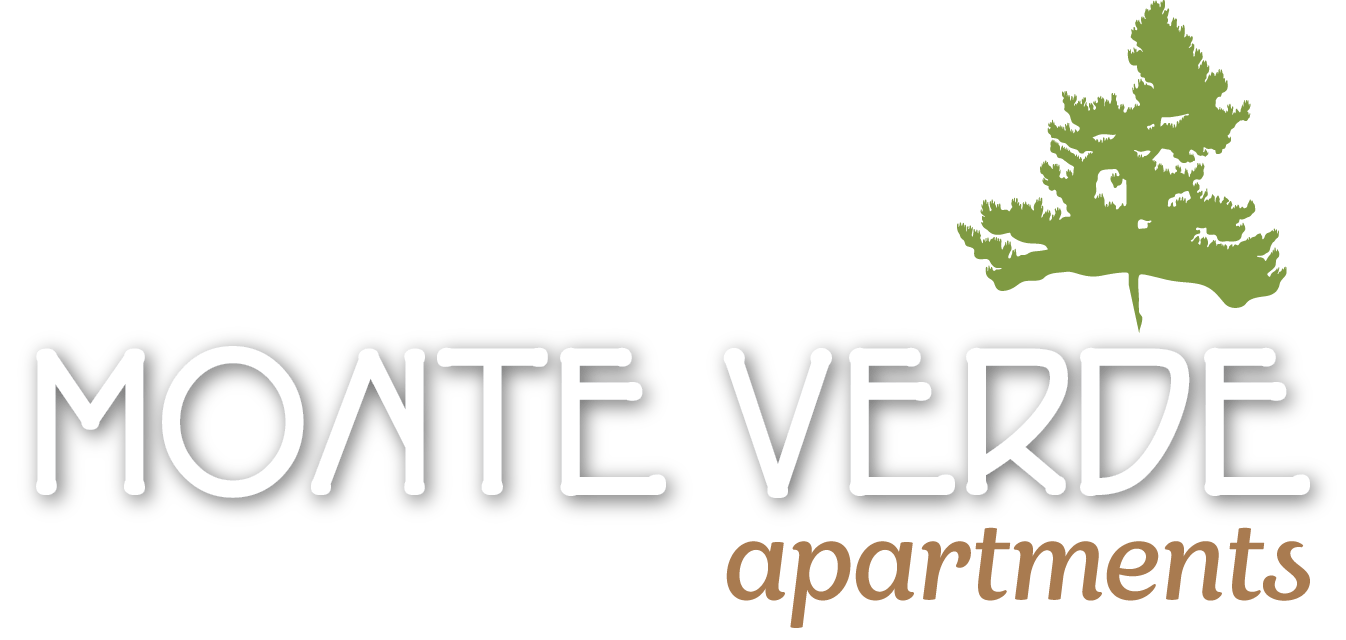a graphic of a tree with the words monte verde apartments